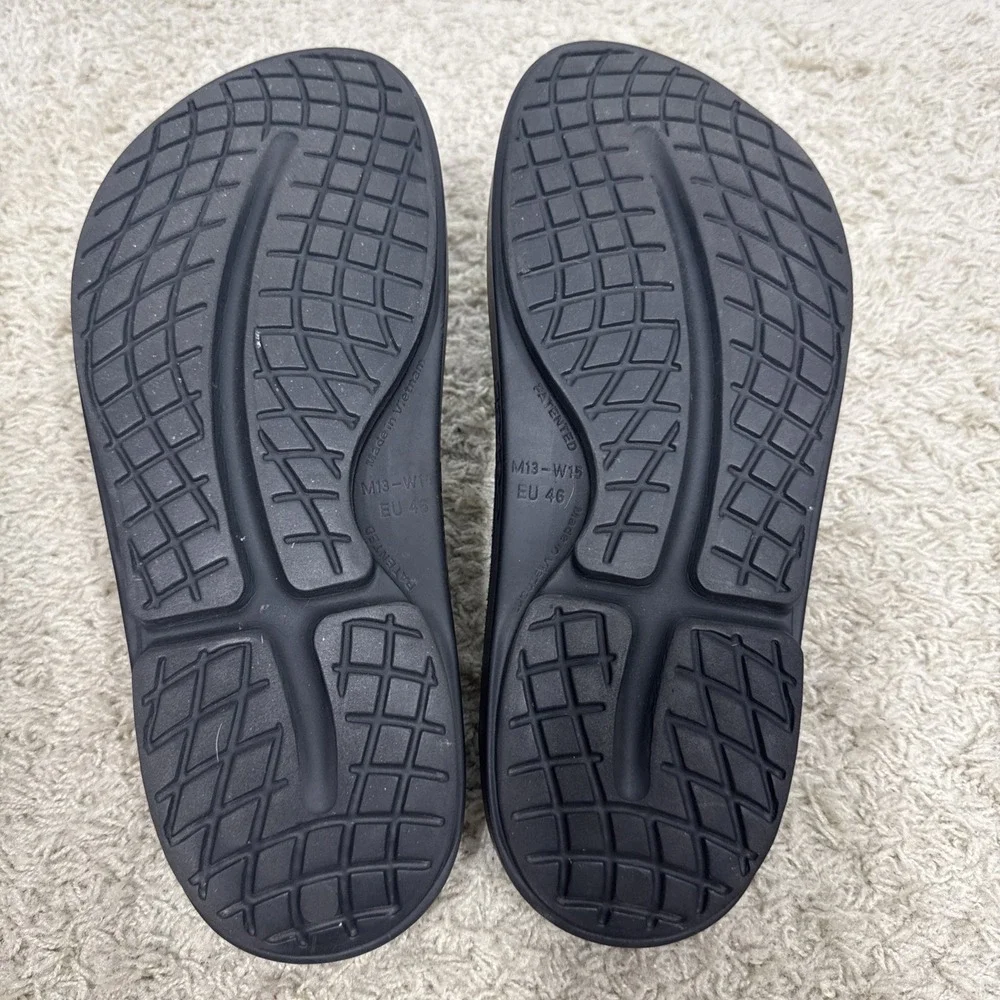 OOFOS OOAHH Slide Recovery Sandals Black Mens 13 Slip On Comfort Shoes Beach